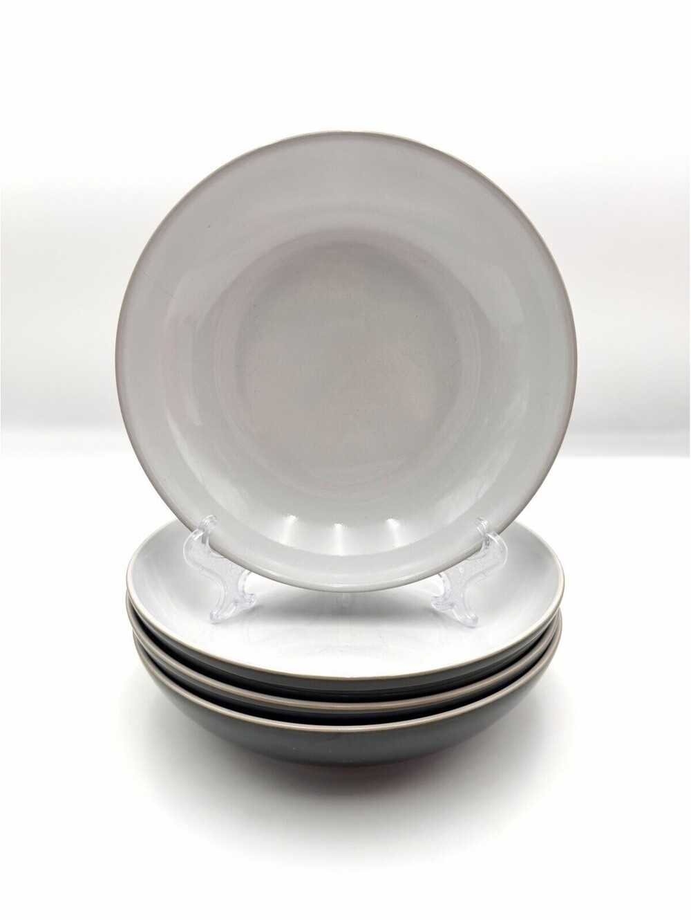 Denby Jet Glossy Black - Individual Pasta Bowls 8”, Set of 4